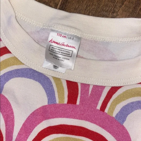 GUC Hanna Andersson Pink and Yellow Rainbow Kids Pajama Set - Picture 3 of 4